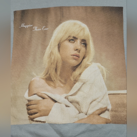 Billie Eilish Pop Star Licensed Merch Album Tour Green T-Shirt Size Small - Picture 3 of 4